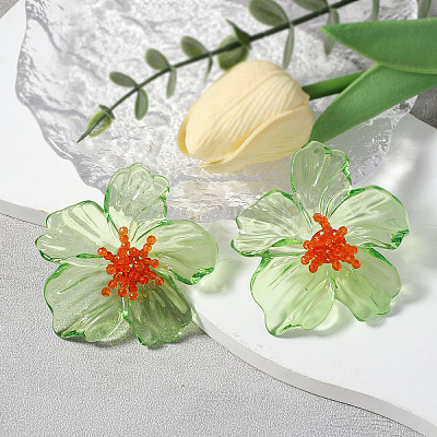 Flower Transparent Acrylic Stud Earrings FS-WGF3DA5-03-1