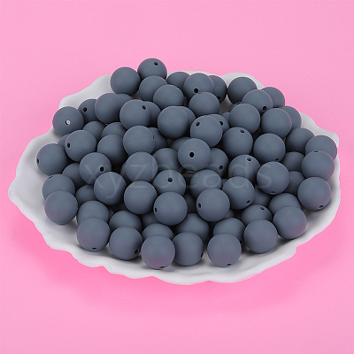 Round Silicone Focal Beads SI-JX0046A-10-1
