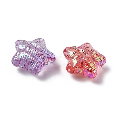 UV Plating Transparent Acrylic Beads OACR-G051-01-1