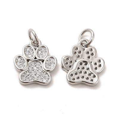 Rack Plating Brass Micro Pave Cubic Zirconia Charms KK-F851-07P-1