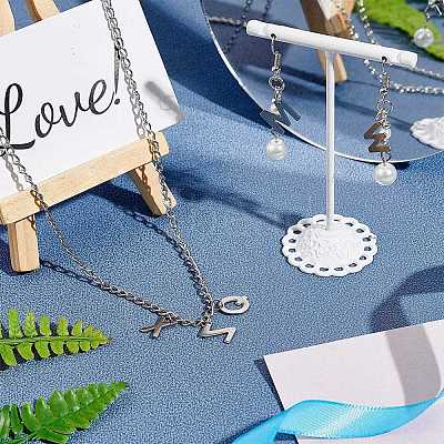 Tarnish Resistant 201 Stainless Steel Letter Charms STAS-S036-M-1