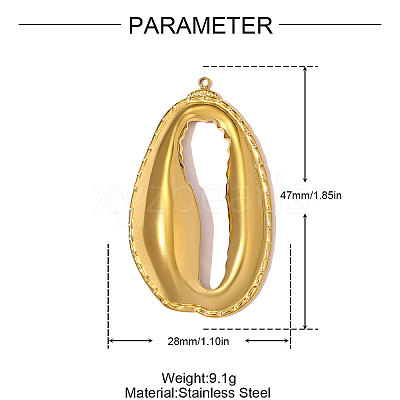 304 Stainless Steel Pendants STAS-OY009-32G-1