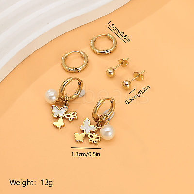 3 Pairs Elegant Stainless Steel Earring Sets OF1161-2-1
