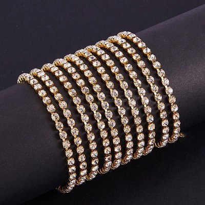 Brass Rhinestone Strass Chains CHC-T001-SS16-01C-1