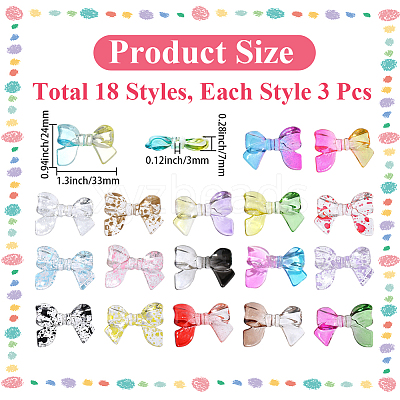 54Pcs 18 Colors Transparent Acrylic Beads OACR-PA0001-81-1