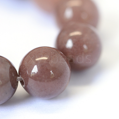 Natural Purple Aventurine Round Bead Strands X-G-E334-8mm-21-1