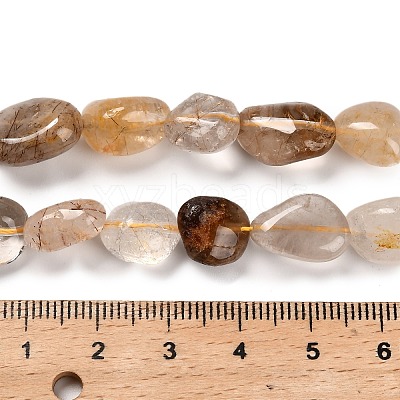 Natural Gold Rutilated Quartz Beads Strands G-P568-C09-01-1