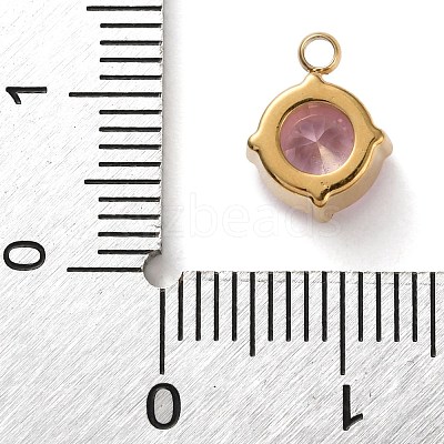 304 Stainless Steel Micro Pave Cubic Zirconia Pendants STAS-K292-01G-11-1