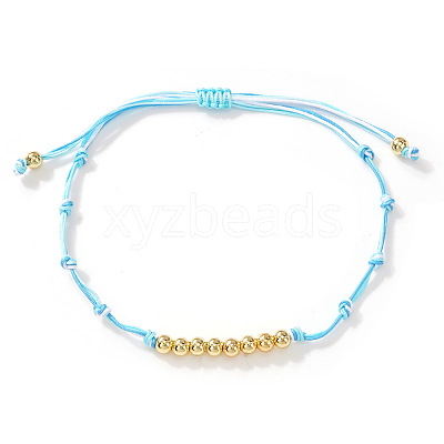 Brass Round Beads Braided Bead Bracelets AZ5003-6-1
