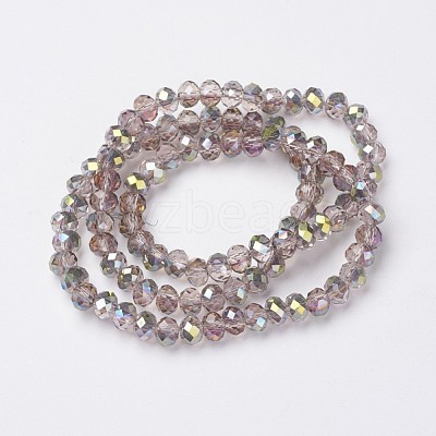 Electroplate Transparent Glass Beads Strands EGLA-A034-T4mm-S19-1