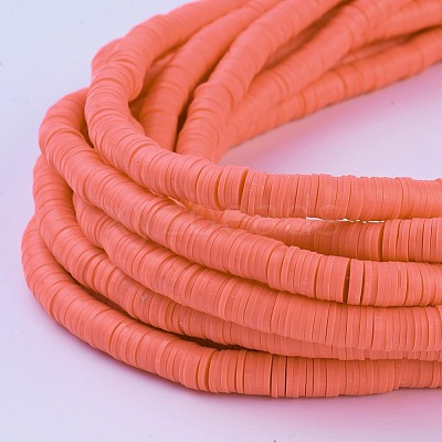 Flat Round Handmade Polymer Clay Beads CLAY-R067-8.0mm-14-1