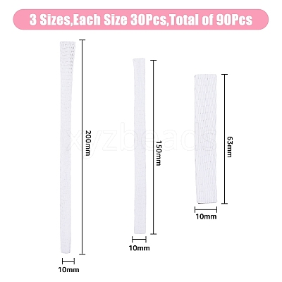 90Pcs 3 Style PE Makeup Brush Protector Reusable Expandable Mesh Cover AJEW-FH0003-18A-1