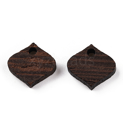 Natural Wenge Wood Rhombus Charms WOOD-T023-27-1