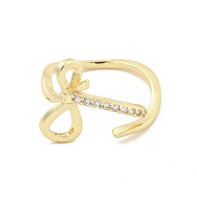 Brass Micro Pave Cubic Zirconia Cuff Rings RJEW-I103-073G-1