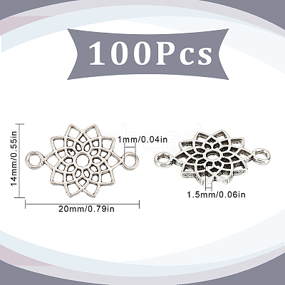 100Pcs Tibetan Style Alloy Connector Charms FIND-SC0006-16-1