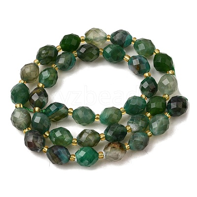 Natural Green Onyx Agate Beads Strands G-D305-B04-01-1