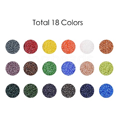 FGB 48000PCS 18 Colors 12/0 Grade A Round Glass Seed Beads SEED-JP0012-02-2mm-1