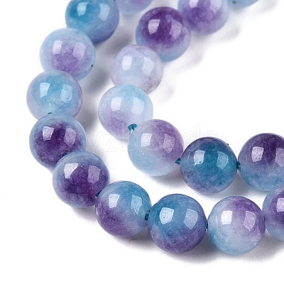Dyed Natural White Jade Beads Strands X-G-T138-6mm-210-6-1