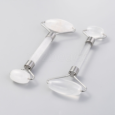 Natural Quartz Crystal Brass Face Massager MRMJ-G009-49P-1