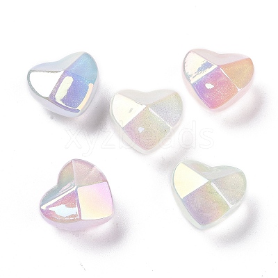 UV Plating Luminous Transparent Acrylic Beads OACR-C001-06-1
