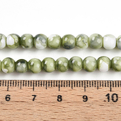 Baking Paint Glass Beads Strands X-DGLA-N003-6mm-C06-1