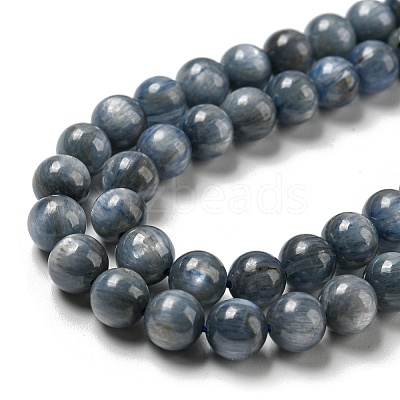 Natural Kyanite/Cyanite/Disthene Round Beads Strands G-N0150-05-6mm-01-1