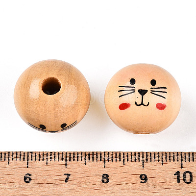 Natural Wood European Beads X-WOOD-S055-16A-1