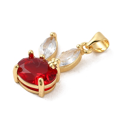 Rack Plating Brass Micro Pave Cubic Zirconia Pendants KK-P241-20G-03-1