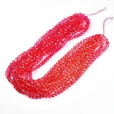 Baking Paint Transparent Glass Beads Strands DGLA-A035-T10mm-A02-1