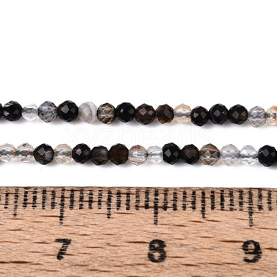 Natural Black Agate Beads Strands G-T143-09-1