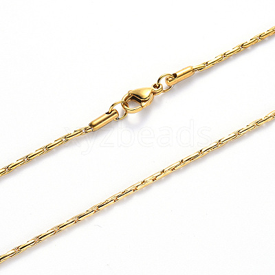 PVD Vacuum Plating 304 Stainless Steel Boston Link Chain Necklace NJEW-S420-005A-G-1