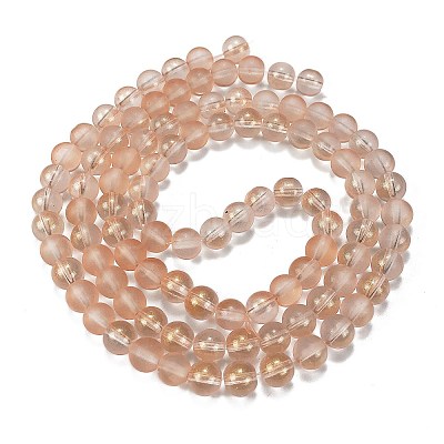 Frosted Transparent Glass Bead Strands GLAA-P065-8mm-05-1