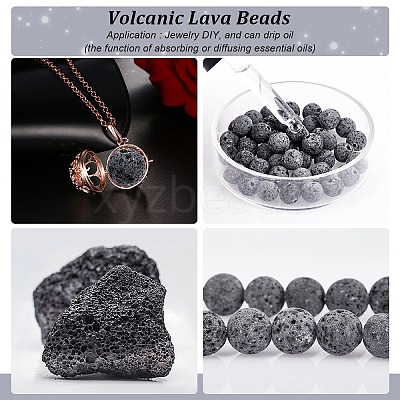 Unwaxed Natural Lava Rock Bead Strands G-F309-8mm-1