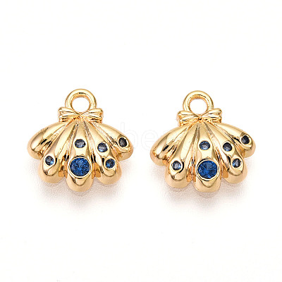 Brass Micro Pave Cubic Zirconia Charms KK-N261-98G-1