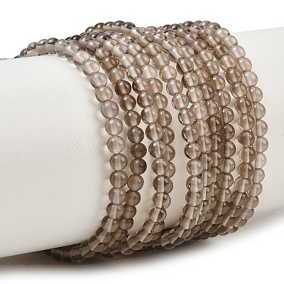 Natural Smoky Quartz Beads Strands G-N0195-02-3mm-01-1
