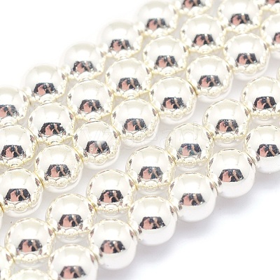Electroplate Non-magnetic Synthetic Hematite Beads Strands G-L485-01C-S-1
