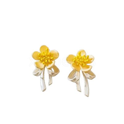 Alloy Flower Stud Earrings for Women WG441DE-01-1