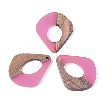 Resin & Walnut Wood Pendants RESI-S358-06G-1