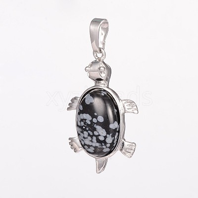 Natural Tortoise Gemstone Pendants G-D648-07-RS-1