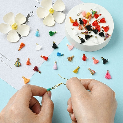 Polycotton(Polyester Cotton) Tassel Pendant Decorations FIND-YW0004-58E-1