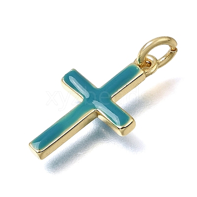 Brass Enamel Pendants KK-CBAEEA8-10A-G-1