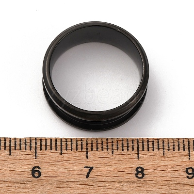 201 Stainless Steel Grooved Finger Ring Settings STAS-TAC0001-10A-B-1