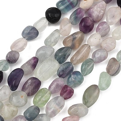 Natural Rainbow Fluorite Beads Strands GG-C286-A27-1