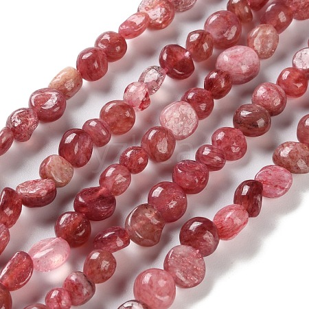 Natural Strawberry Quartz Beads Strands G-P497-01C-02-1