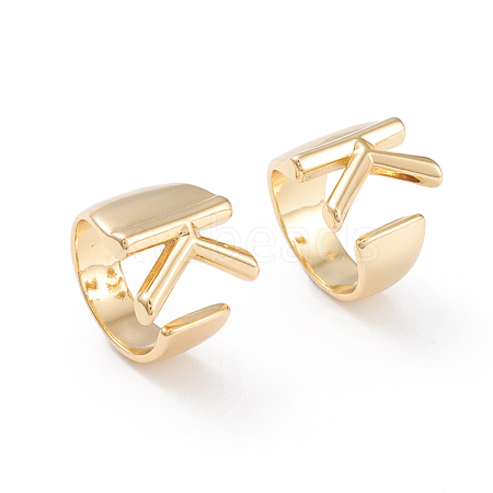 Brass Cuff Rings RJEW-L097-06K-1