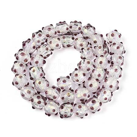 Handmade Foil Lampwork Beads Strands FOIL-T008-02B-1