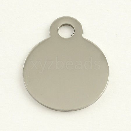 Tarnish Resistant 201 Stainless Steel Flat Round Stamping Blank Tag Pendants STAS-R064-04-1