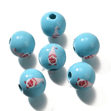 Valentine's Day Element Printed Wood Beads WOOD-R002-01-23-1