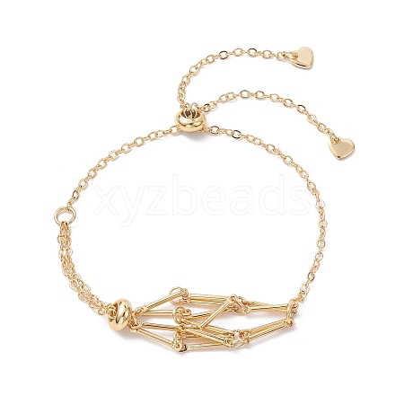 Adjustable Braided Brass Macrame Pouch Cable Chain Slider Bracelet Making BJEW-JB10285-02-1