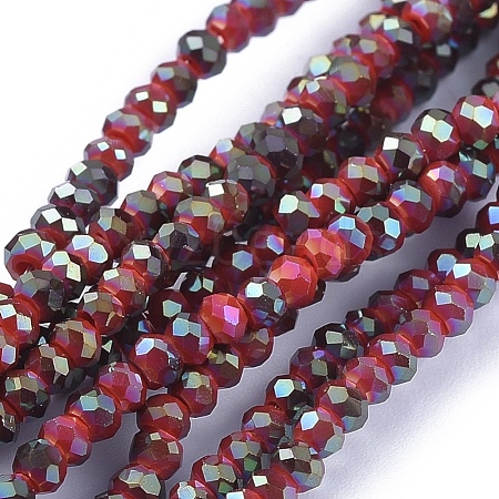 Electroplate Glass Beads Strands GLAA-F079-FR10-1